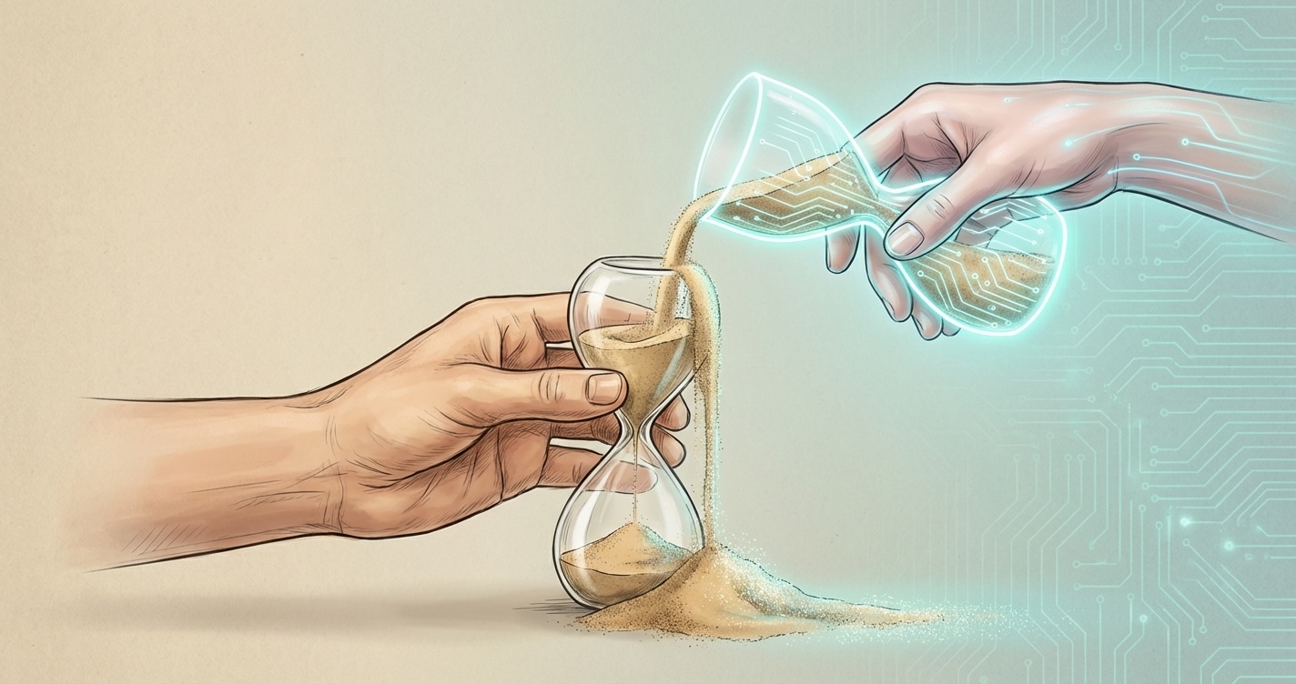 Visual metaphor for productivity pressure and the rising expectations created by AI tools