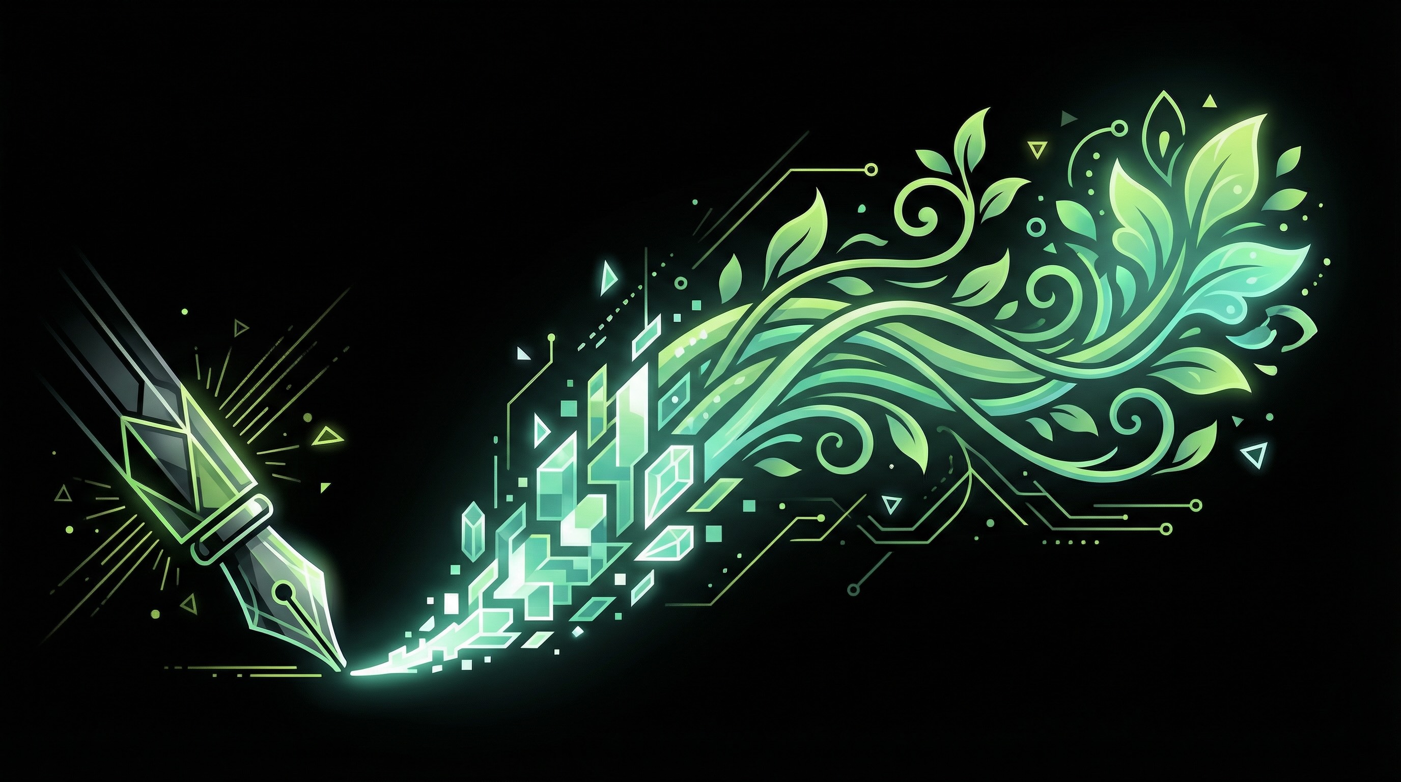 AI and writing workflow concept: keyboard, ideas, and automation