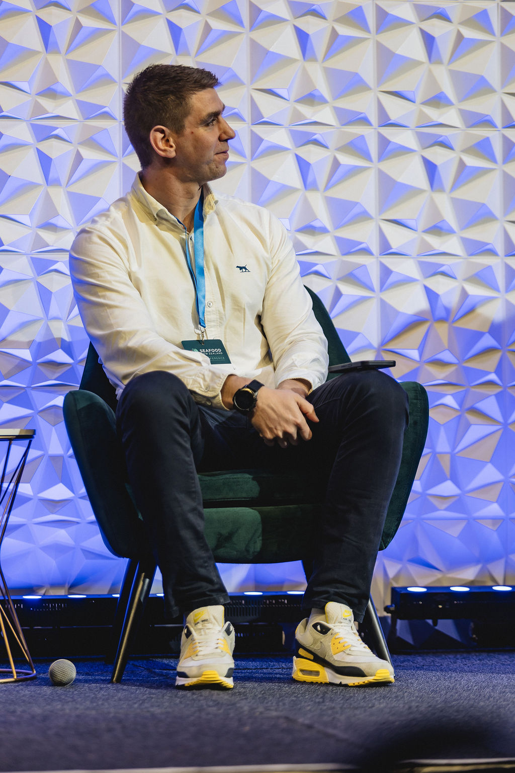 Joe Sutheran on stage at the Seafood New Zealand 2026 Conference